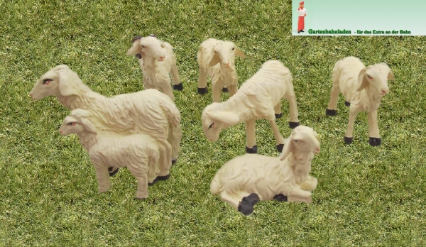 6 Schafe im Set - Wiese im Lieferumfang nicht erhältlich