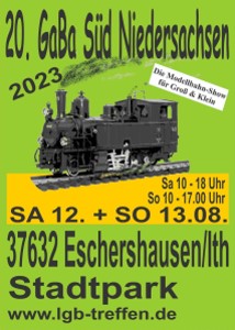 20. GartenBahn Veranstaltung Süd Niedersachsen in Eschershausen/Ith