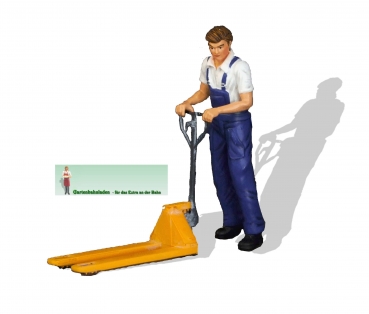 Art. Nr. 500600 - Arbeiter mit Paletten Hubwagen - Ameise