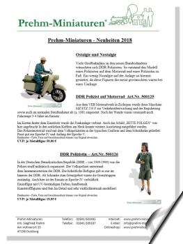 Neuheitenblatt 2018 - Prehm Miniaturen - kostenloser Download
