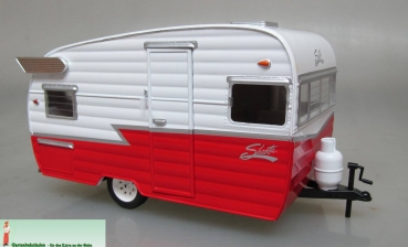 Wohnwagen Shasta Airflyte, rot / weiss, 1961