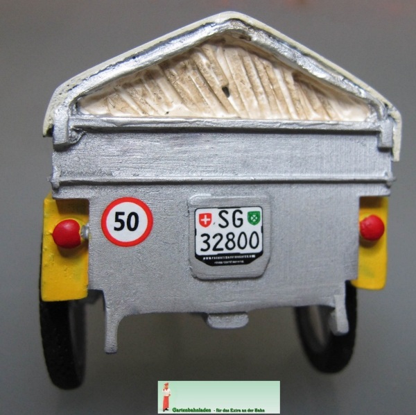 550120 Schweizer Postfahrzeug mit Anhaenger und Postboten